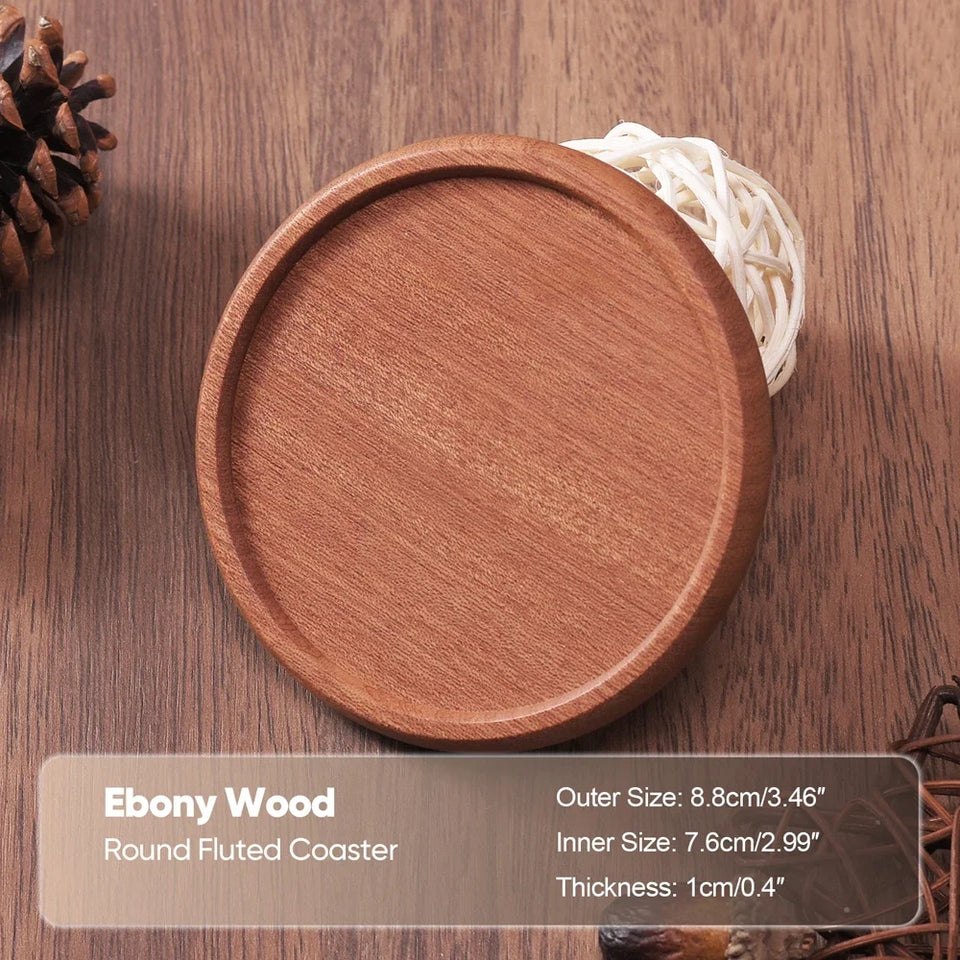 Wood Coasters for Drink Beech Coasters Heat Resistant Round Non-slip Pad Cup Coasters Tea Coffee Cup Pad for Home Table Kitchen