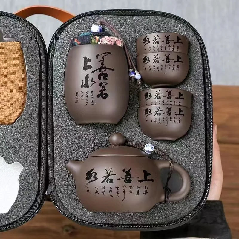 Tea set gifts, travel tea sets, convenient one pot, four cups, quick guest cups, outdoor portable tea sets, cup sets