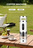Outdoor camping portable capsule coffee machine, 3-in-1 multi-functional espresso machine with built-in wireless milk frother.
