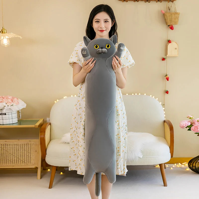 15 Styles 50-150cm Long Cat Plush Toys Stuffed Soft Pause Office Dog Doll Bed Sleepping Pillow Home Decor Birthday Girls Gifts