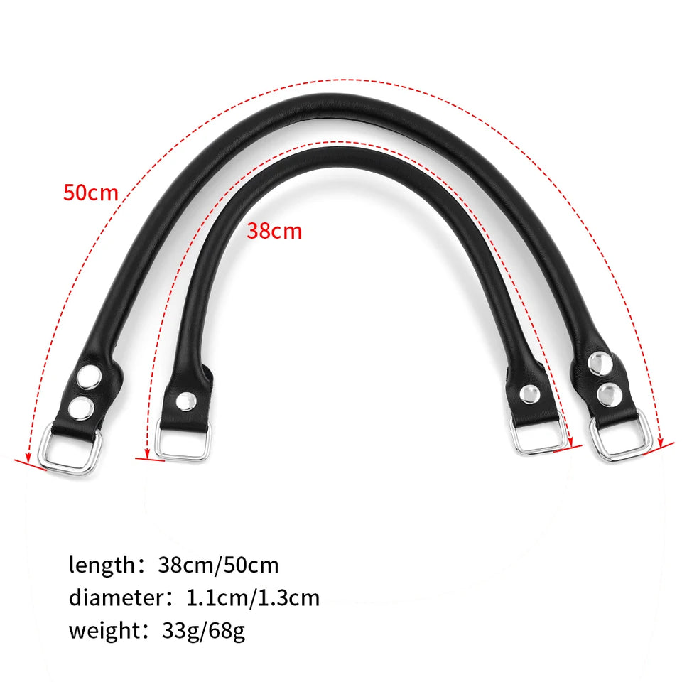 1Pair 38cm Genuine Leather Bag Straps Belts DIY Replacement Handbag Purse Handle Bag Accessories Coffee Black Bags Straps Belts