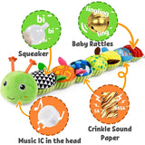 Baby Toys Musical Caterpillar Infant Stuffed Animal Toy with Crinkle Rattles Soft Sensory Toys Newborn Boys Girls 0 3 6 12 Month