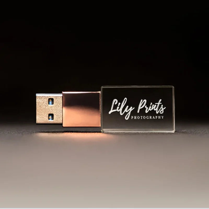 Free Custom LOGO Color Metal Crystal USB2.0/3.0 High-speed Flash Drive 4GB 8GB 16GB 32GB 64GB 128GB