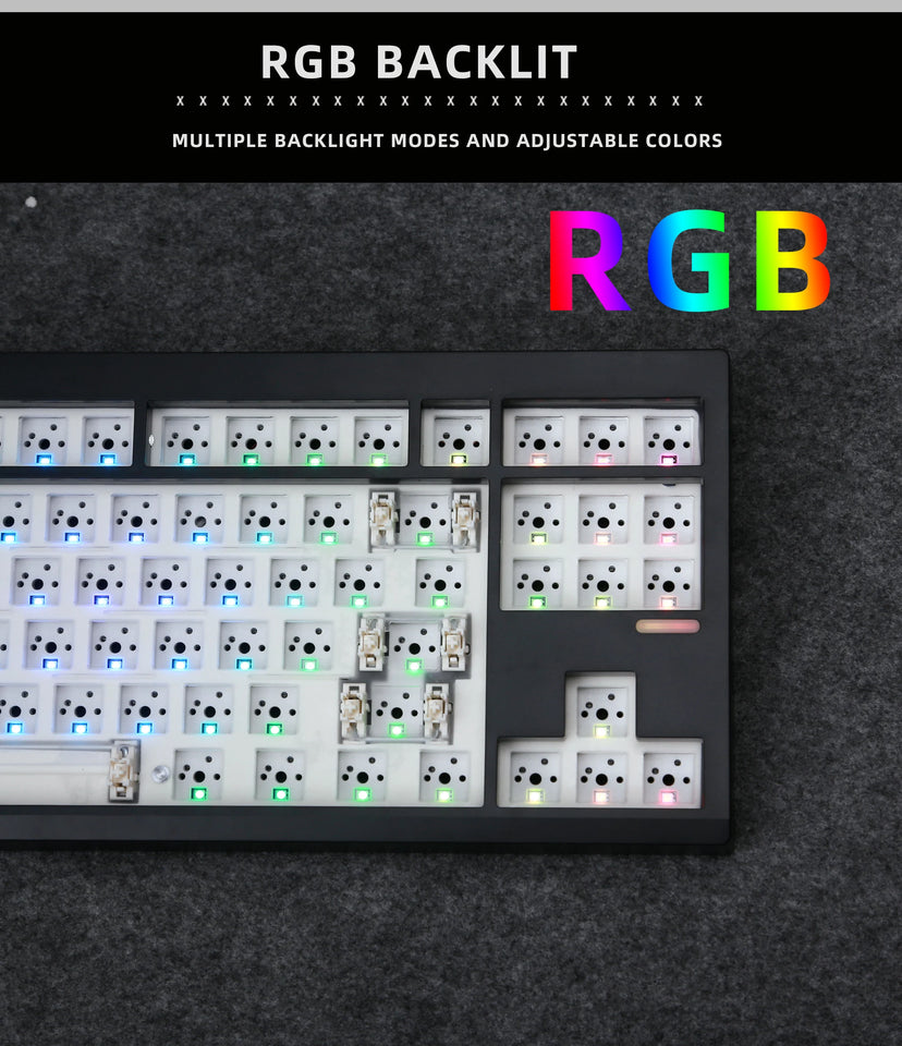 ZUOYA GMK87L Mechanical Keyboard KIT  Gasket Structure VIA /Qmk Programmable Hot-Swap Three Mode Wireless RGB Keyboard KIT