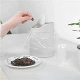 1pc Mini Desktop Trash Can with Lid - Cylindrical Tabletop Waste Bin, Easy To Clean Screw-Off Cap for Office and Coffee Bar