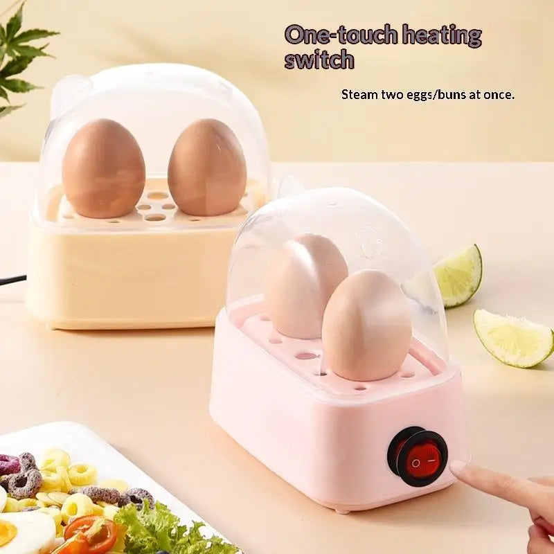 Electric Egg Boiler Automatic Cooker Rapid Egg Boiler Breakfast Machine Multi-Function Egg Cooker 2 Eggs Portable Food Steamer