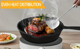 3PCS Pre-Seasoned Cast Iron Skillet Set, Pans for Oven Grill Campfire, Durable Cookware for Home Outdoor Cooking
