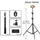 200/170/150/55cm Selfie Tripods Aluminum Light Stand For Phone Stand Mount Digital Camera Tripod With Clip Bluetooth Controller
