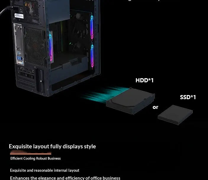 WJCOOLMAN Craftsman Series Small Chassis Home-Type Desktop Computer Supports M-ATX Motherboard - Compact Gaming PC Build