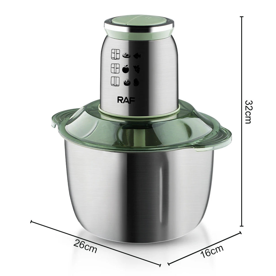 5L Electric Meat Grinder Stainless Steel Garlic Chopper Meat Mincer 1000W Food Processor Blender Machine for Kitchen Mixer 220V