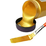 50/100/300ml Golden Acrylic Paint Metal Pearlescent Hand-painted Gypsum Glue Waterproof and Non-fading DIY Painted Paint