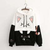 Harajuku Funny Women Hoodies 100% Cotton Winter Plus Fleece Cute Pink Anime Sweatshirt Teen Girl Kawaii Long Sleeve Y2K Hoodie