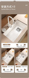 White Kitchen Sink, Stainless Steel Vegetable Sink, Large Sink Under The Table