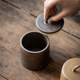 Ceramic Tea Caddy Sealed Jar Small Tea Box Portable Tea Can Storage Tank Candy Jars Food Container Tea Organizer Decorative Jar