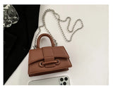 Women Mini Handbag Korean Style Chic Solid Texture Chain Crossbody Bag Ladies Summer High-Grade New Lipstick Commuter Bags