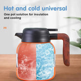 TOP! Vintage Floral Pattern Tea Built-in Infuser Stainless Steel Thermal Carafe with Lid for Hot Drinks Green