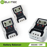 HELIOTEC 24V LED Display Battery Equalizer 2 x 12V Flood AGM Lead Acid Battery Bank Voltage Active Balancer Discharge Regulator