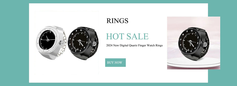 Rhinestone Mini Unisex Fashion Finger Watch Retro Roman Quartz Watch Rings for Women Men Elastic Strap Alloy Watches Jewelry
