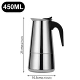 Coffee Maker Pot Moka Coffee Maker Stainless Steel 2/4/6/9 Cups Mocha Espresso Latte Stovetop Filter Coffee Pot for Kitchen