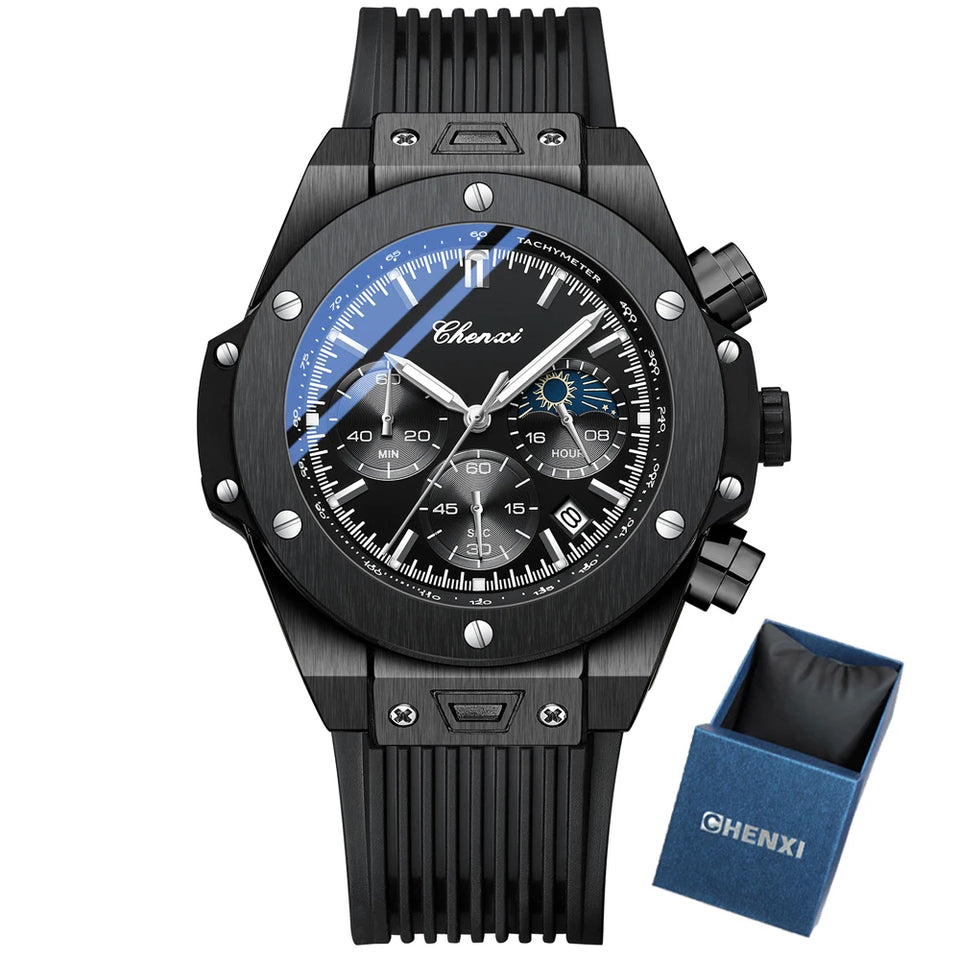 CHENXI Top Brand Luxury Watches for Mens Creative Fashion Luminous Dial with Chronograph Clock Male Casual Wristwatches