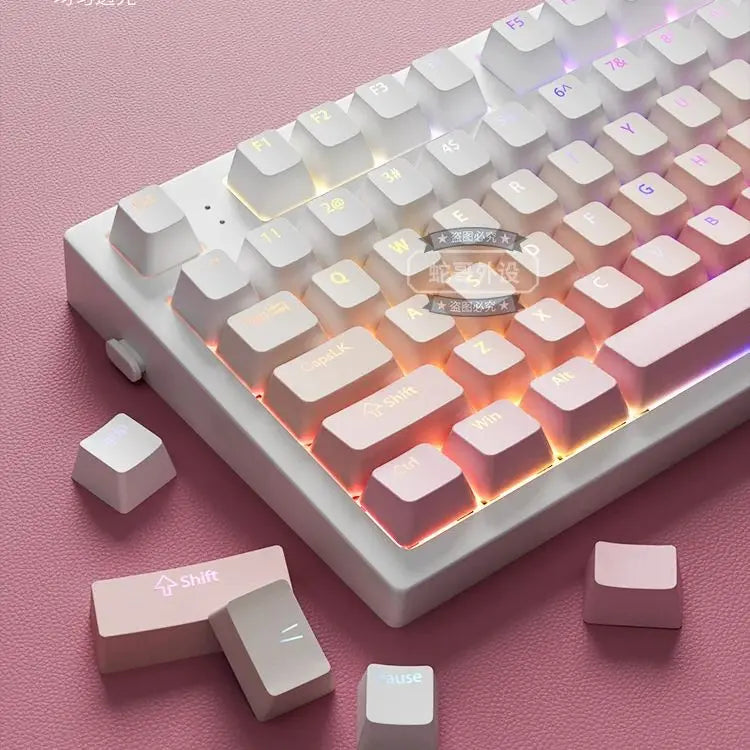 132 Keys Gradient backlit RGB Keycaps For Cherry Mx Switch Mechanical Gaming Keyboard OEM Profile PBT Keycap ISO Layout Key caps