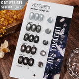 Vendeeni 5 Colors/Set Crystal Cat Eye Gel Nail Polish Semi Permanent Sparkling Magnetic UV LED Soak Off Gel Varnish With Display