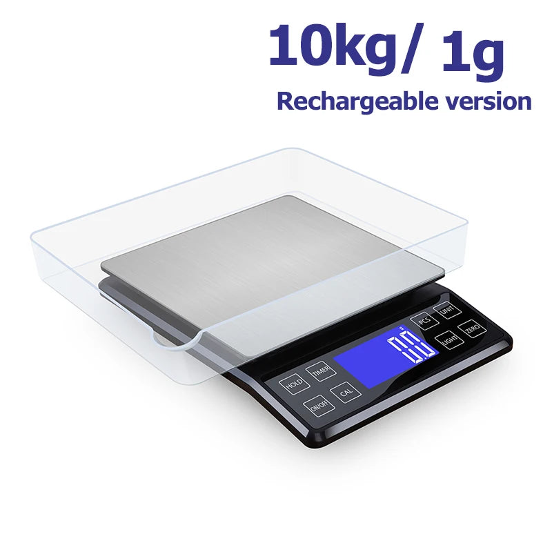 Digital Kitchen Scale 0.1g High Precision 3kg/5kg/10kg Home Waterproof Stainless Steel Electronic Balance Food Weighing Scale