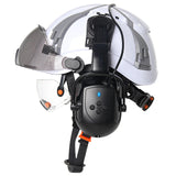CE Safety Cap w/ 5.0 Bluetooth Earmuffs Reflective Stickers Double Goggles Construction Engineer Helmets ABS Industrial Hard Hat