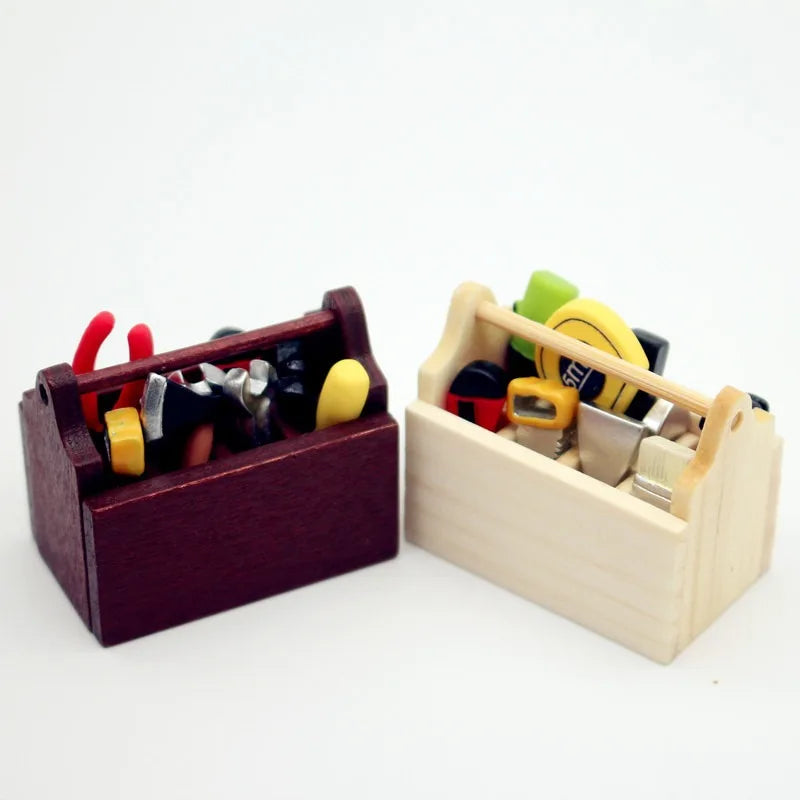 Dollhouse Mini Wooden Coffee Toolbox Miniature Food Play Scene Model Photography Decoration Small Ornaments