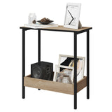 WOLTU Side Table Coffee Table with 2 Shelves Sofa Console Table with Storage Space for Corner Living Room Bedroom