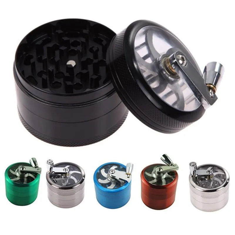 40mm Metal Grinder and Crusher: 4-Layer Hand Crank with Metal Handle - Suitable for Grinding Herbs, Spices, Cinnamon, Ginger
