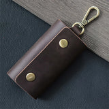 100 % Genuine leather   Multi-function Key Bag High Quality Crazy Horse leather Key Pouch Unisex Leather Business Gift