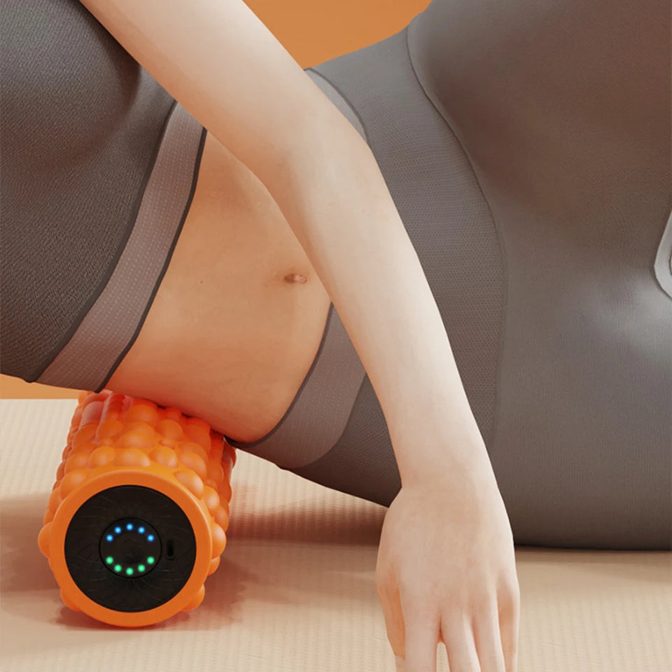 Electric Vibrating Foam Roller Massage Column Rechargeable Muscle Roller 5 Modes Tissue Massager for Bodybuilding