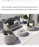 Outdoor Rattan Patio Furniture Set Cushioned Wicker Loveseat Garden Backyard Porch Sofa All Weather Durable