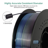 KINGROON Rainbow Silk PLA Filament 1.75mm 1KG Multicolor Gradient 3D Printer Materials Color Change Smooth Silky PLA Plastic New