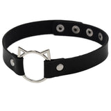 Woman Black Punk Choker Collar Necklace Sexy PU Leather Heart Lock Key Spike Chocker Gothic Cosplay Accessories Party Jewelry