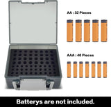 Battery Storage Organizer Holder Holds 72 AA AAA Batteries, Battery Box Case Garage Container,Home Drawer Organization Dispenser