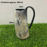 Drinking Horn Mug, 200-700ml Natural Ox Horn Cup & Coffee Stein Cool Unique Gift for Men and Women Home Decor for Beer Kitchen