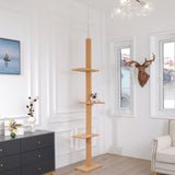 Adjustable Height Cat Tree for Indoor, Floor to Ceiling Cat Tower with Scratching Posts, Cat Scratcher Furniture, Kitten Toys