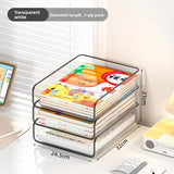 Desk Letter Tray Set, A4 Size Clear PET Stackable Document Organizer Office Desktop File Paper Holder Book Storage Rack.