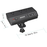 US clip receptacle 1625W, USB C Desk Clip Power Strip, PD 20W Fast Charging Power Station, Detachable Desk Clip Mountable Power