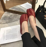 New Korean Style Women's Split-Toe Loafers Shallow Cut Ballet Flat Slip-Ons with Comfortable Mary Jane Spring/Autumn Tabis Shoes