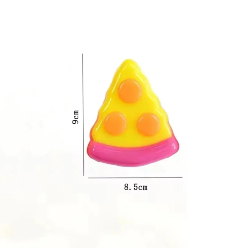 Pizza Shaped Soft Sensory Fidget Cube  Stress Relief Anti-Anxiety Squishy Squeeze Toy Focus Relax Gadget Toy for Adults Gift