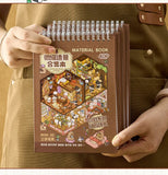 3D Miniature Scene Sticker Book, 40pcs/bag+1 tweezers set DIY Dollhouse Journal Scrapbooking Creative Gifts (Sticker Spark)