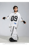 Boys Hip Hop Mesh T-shirt Cargo Pants Girls K-pop Street Dance Sweatshirt Costumes Child Clothes Sets Kids Teens Jazz Streetwear