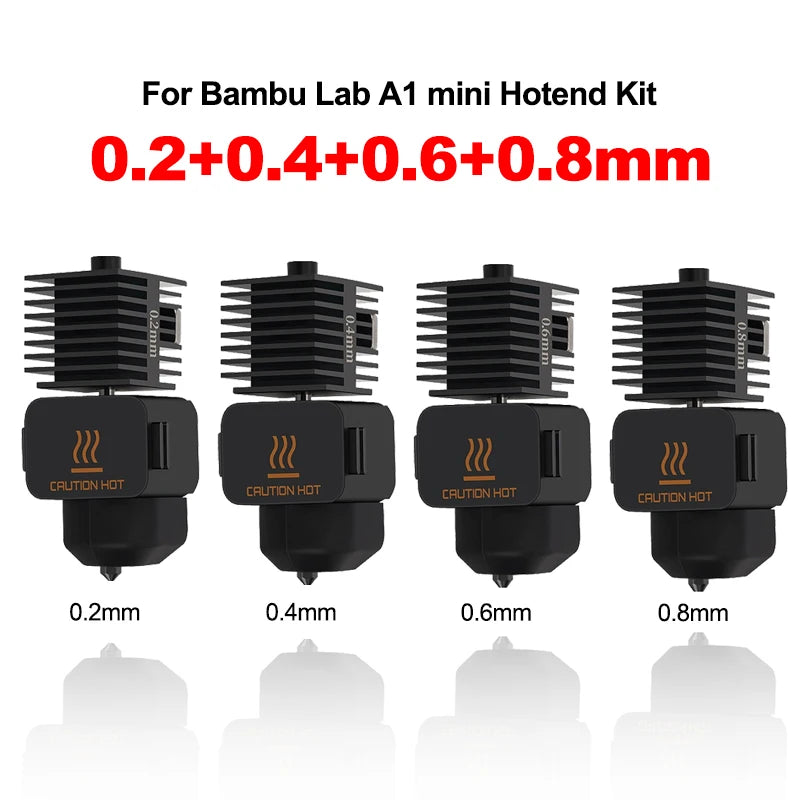 3D Printer Parts for Bambu Lab A1 A1 Mini Assembly Hotend Kit 0.2 0.4 0.6 0.8mm for Bambu Lab A1/A1 mini Nozzle Silicone Brush