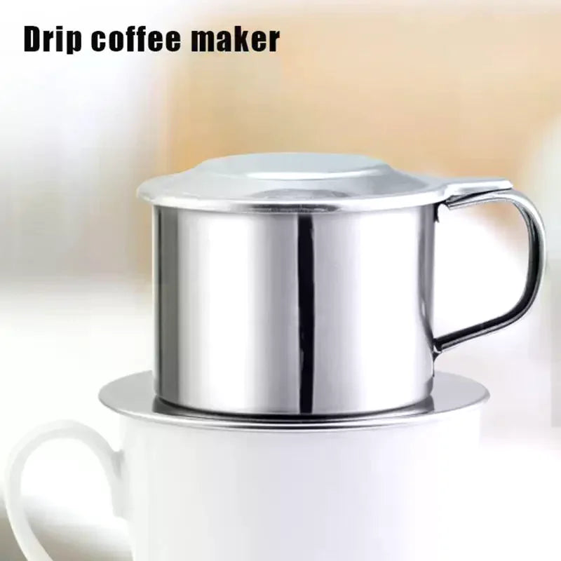 Stainless Steel Coffee Filter Infuse Cup Vietnamese Coffee Dripper Maker Pot Portable Coffee Drip Strainer Kitchen Tools 1PC
