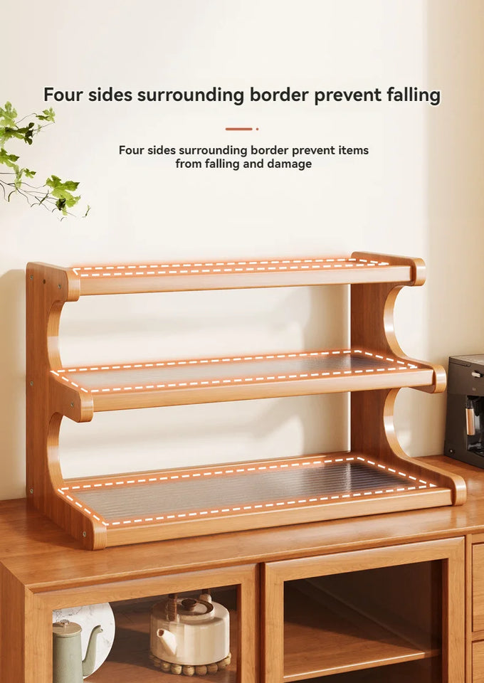 Bamboo Desktop Storage Rack Cup Dish Stationery Holder Books Shelf Bookcases Multi-layer Desk Organizer Office Home Supplies