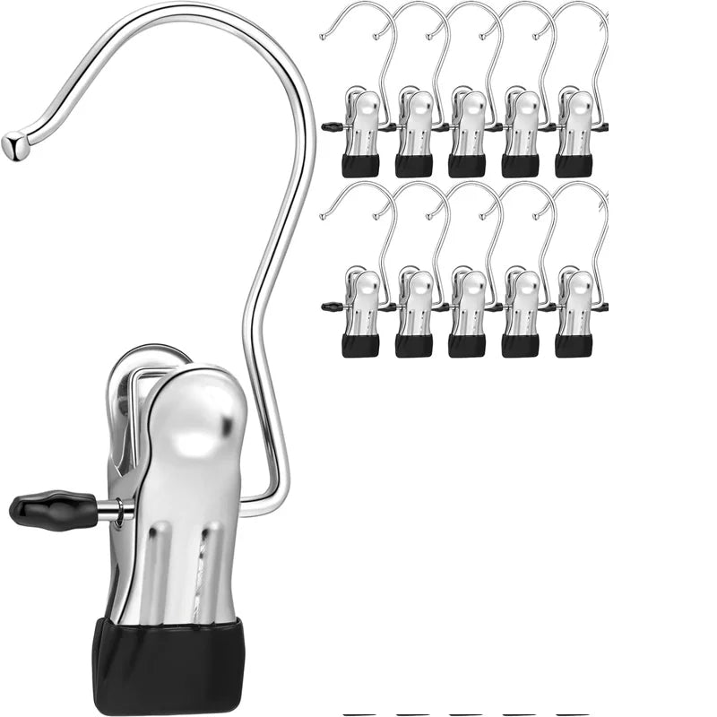 Hangers Clips Stainless Steel Laundry Hooks Hanging Clothes Pins Clip Hangers Boot Shoes Clothes Pins