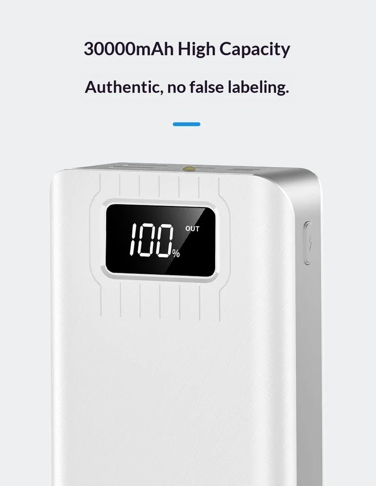 Power bank with a large capacity of 30000 mAh fast charging for mobile phones mobile power bank charging digital display